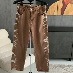 Tan Tie-Dye Jeans M
